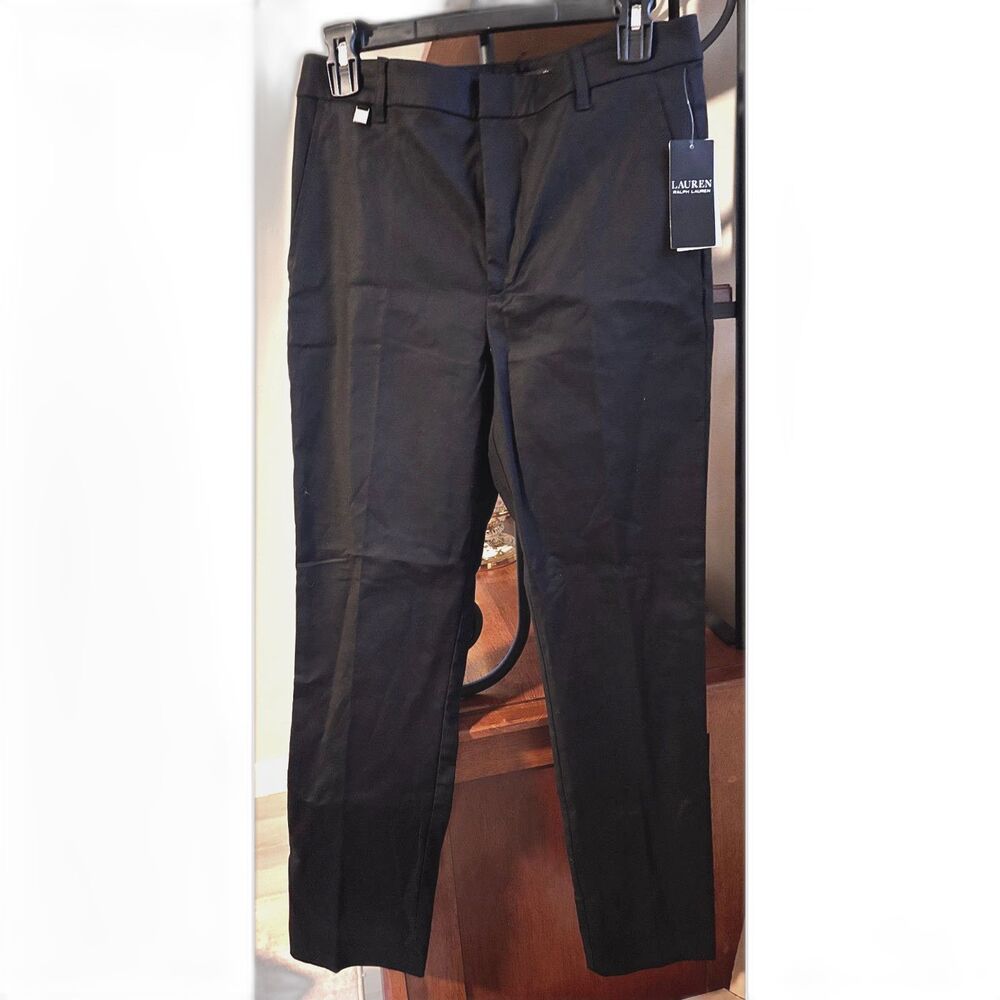 NWT Lauren Ralph Lauren Black Stretch Skinny Tailored Dress Pants Sz 6